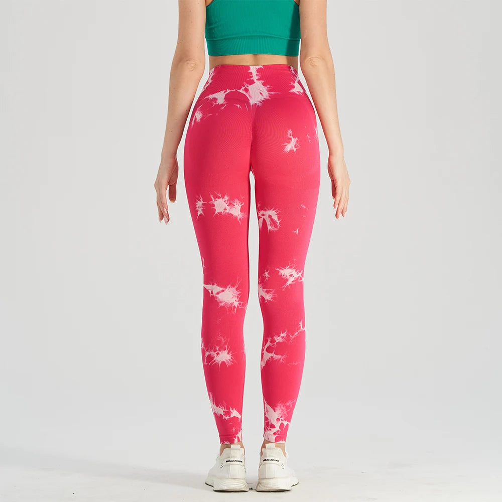 legging-sport-femme-rose et blanc